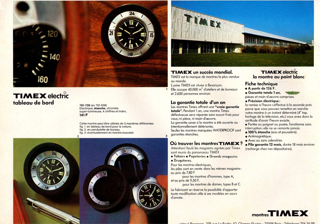 1972 Timex catalog catalogue brochure France