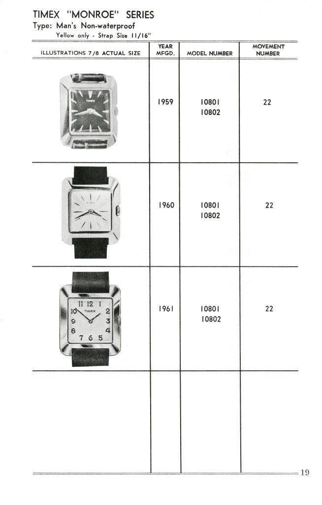 1959 to 1961 Timex Manual