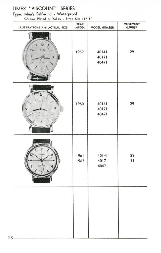 1959 to 1961 Timex Manual