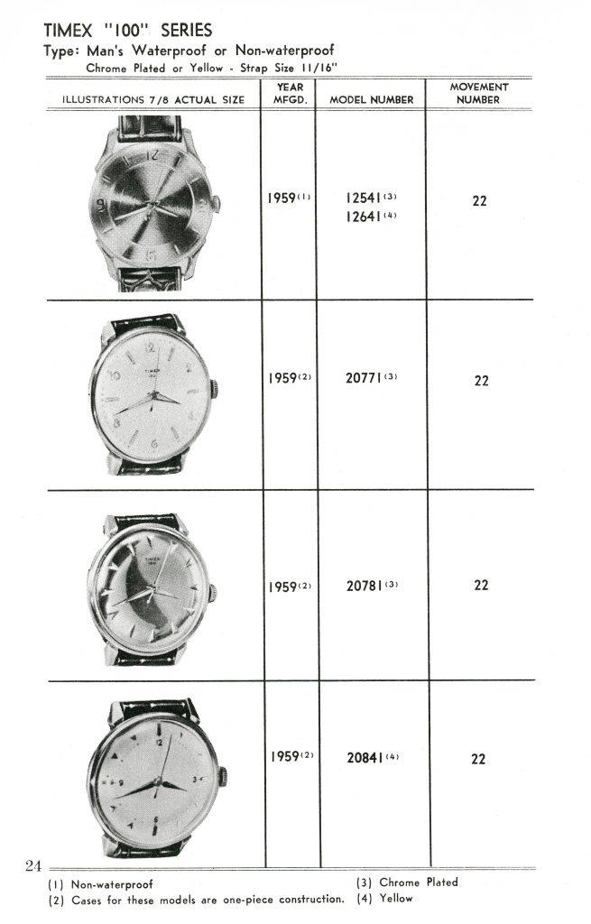 1959 to 1961 Timex Manual