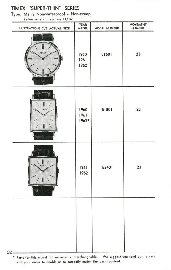 1959 to 1961 Timex Manual