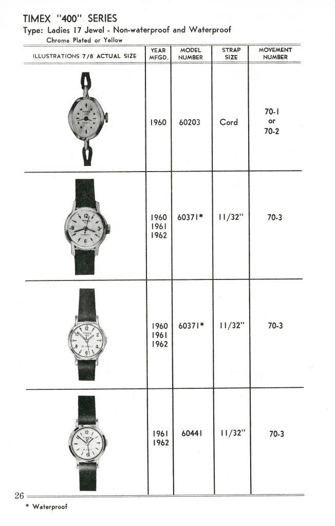 1959 to 1961 Timex Manual