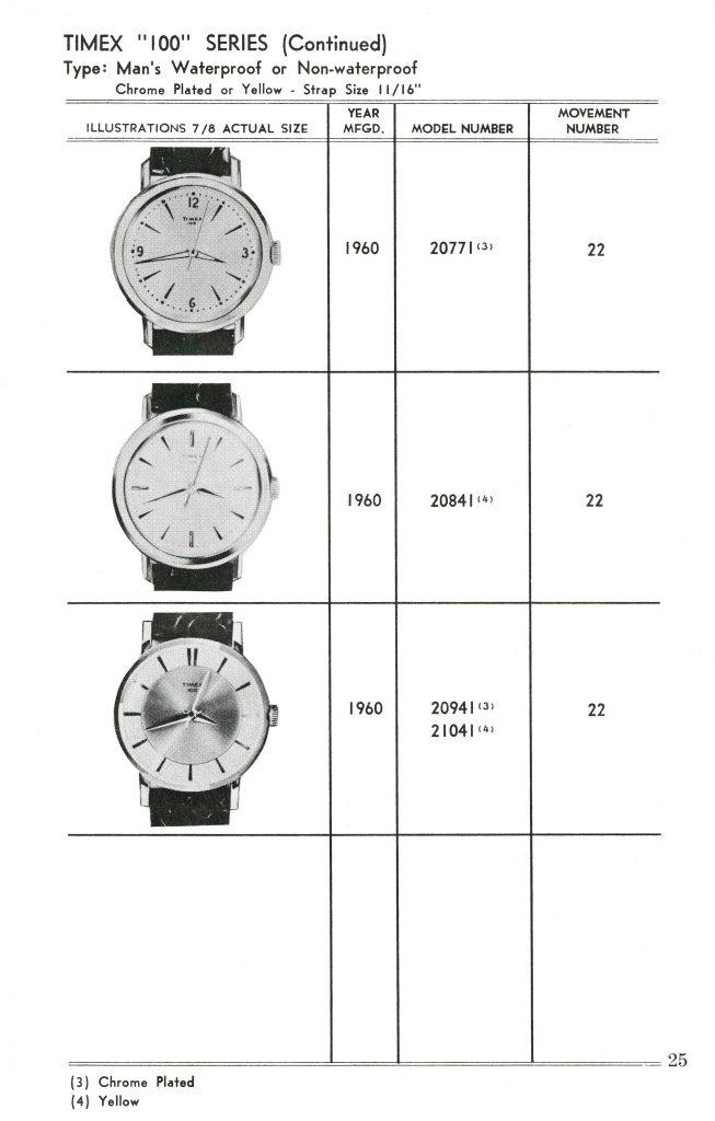 1959 to 1961 Timex Manual