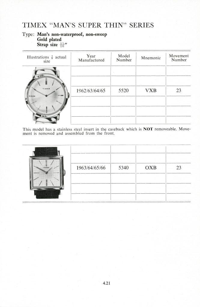 1960 - 1968 timex manual