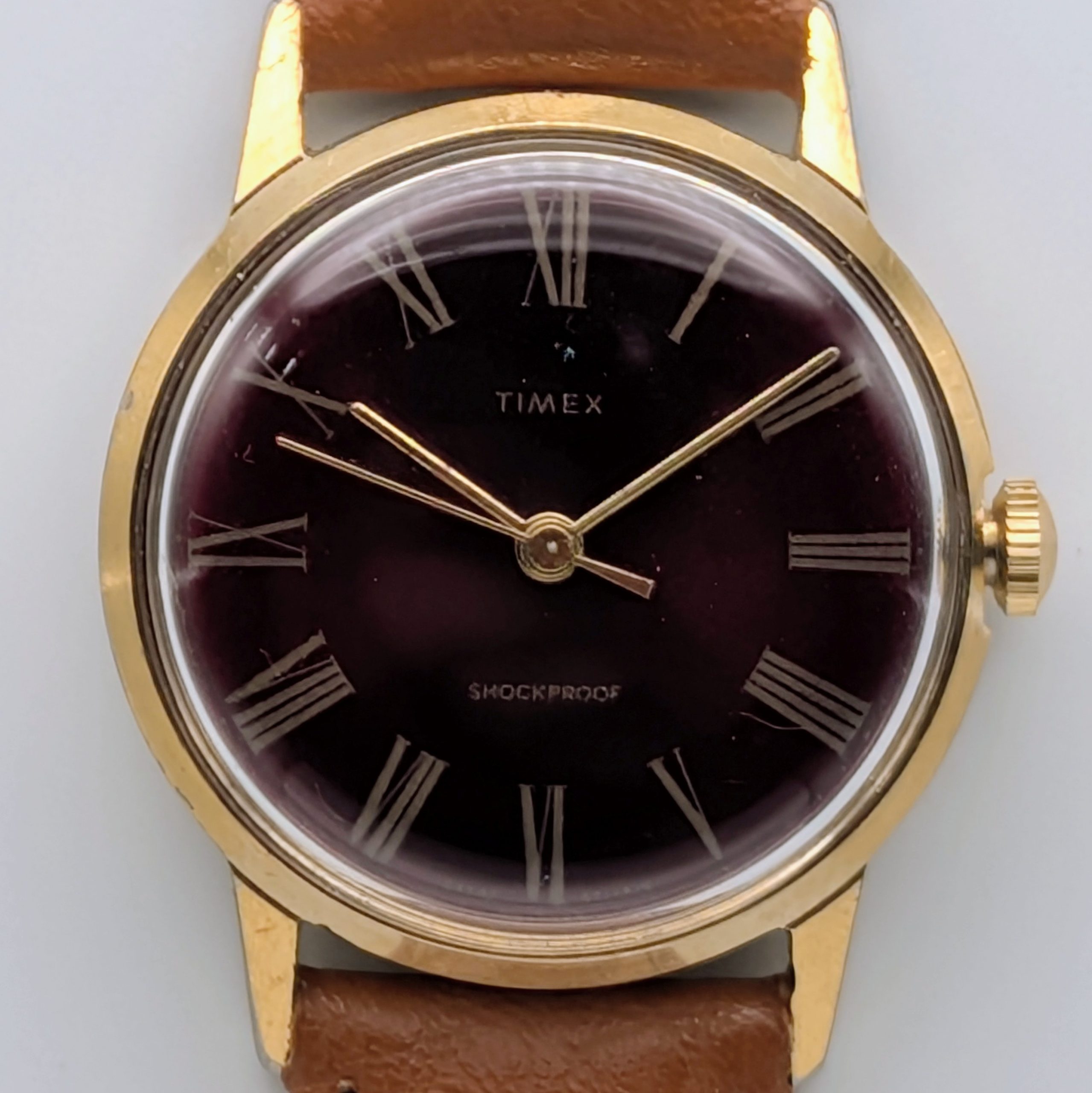 Timex Mercury Watch, Red Dial, Roman Numerals 1041 2469 [1969]