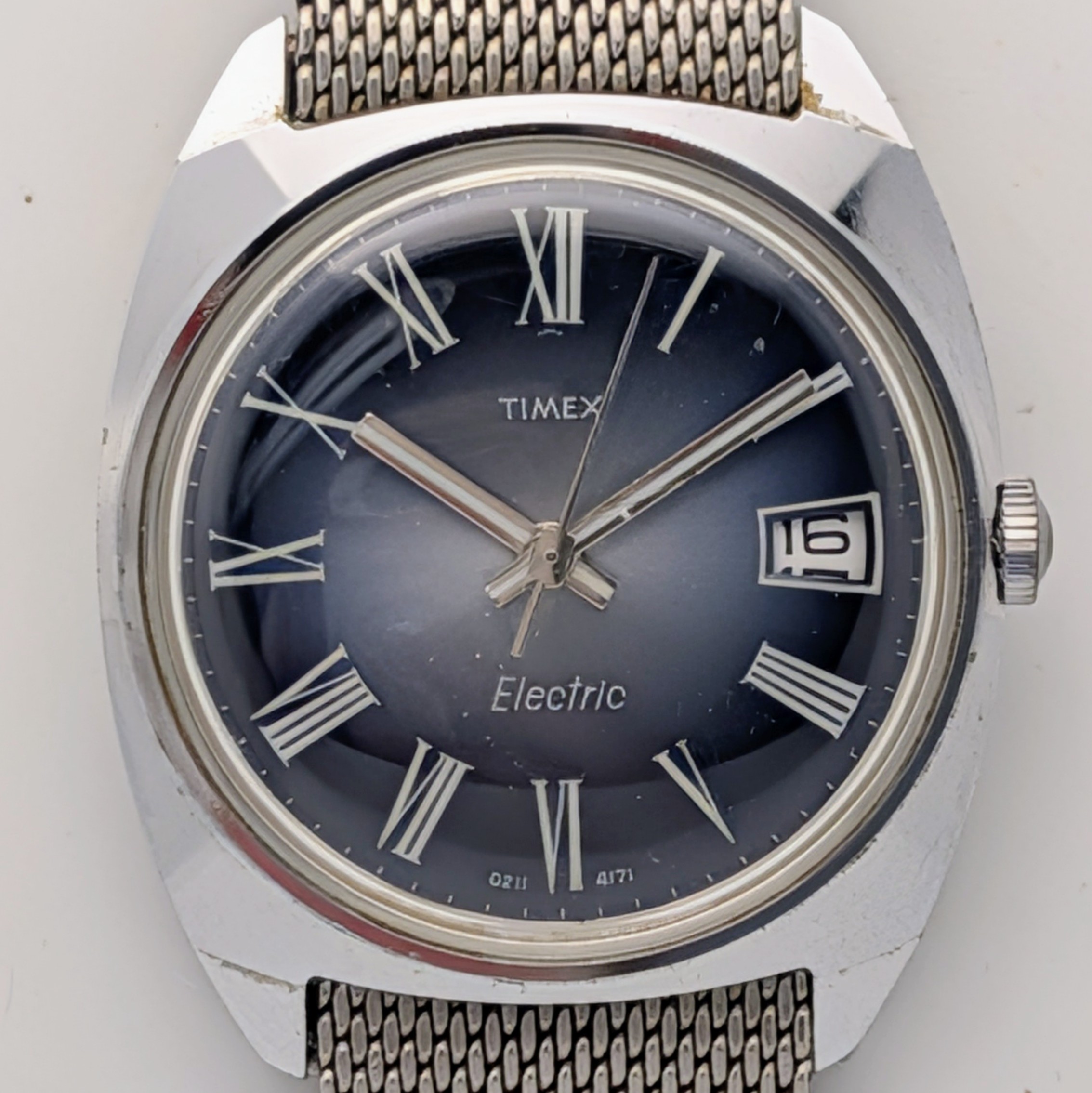 Timex Electric Calendar Watch, Blue 0211 4171 [1971]